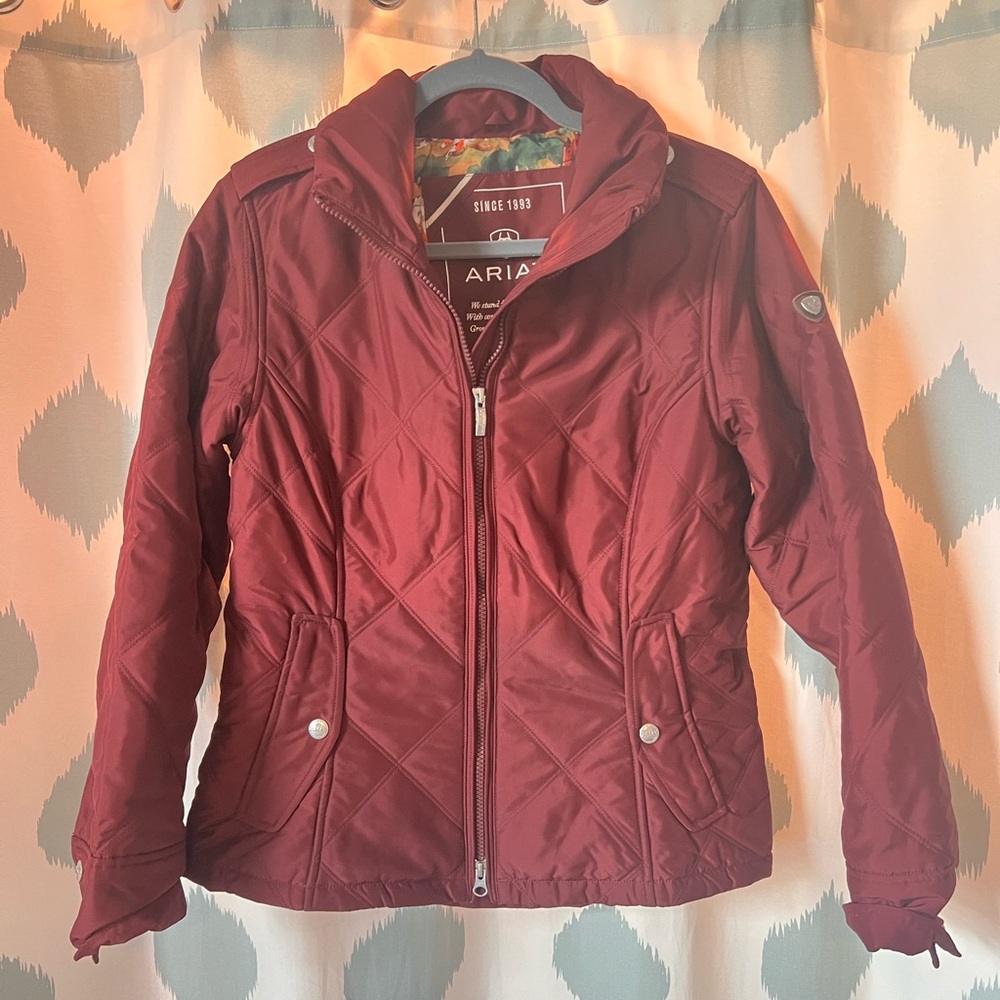 Ariat Women's Maroon Quilted Riding Puffer Jacket